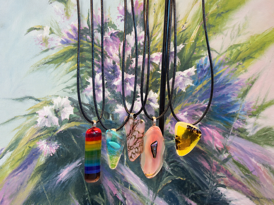 Different kind of glass jewelry
