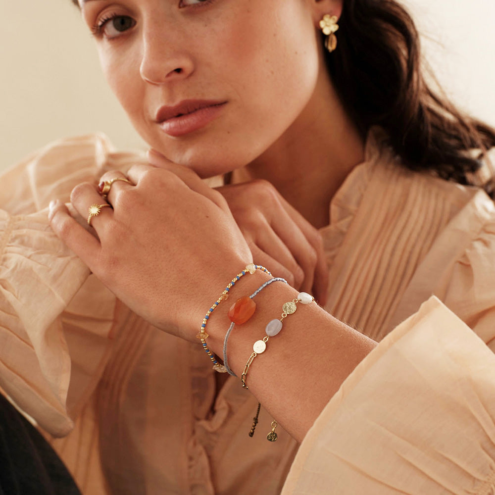 Aesthetic Blue Lace Agate Moonstone Bracelet