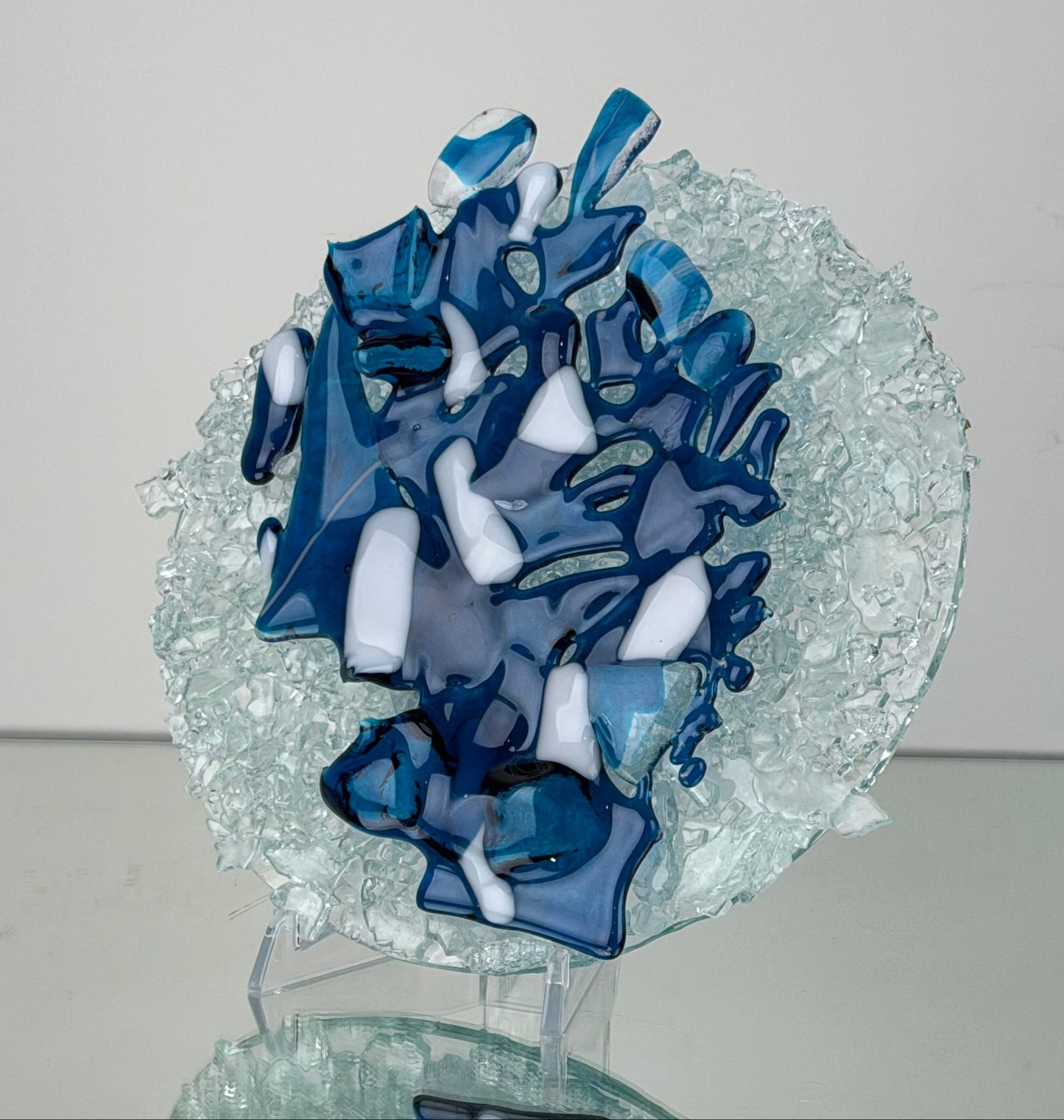 Blue and white Glass