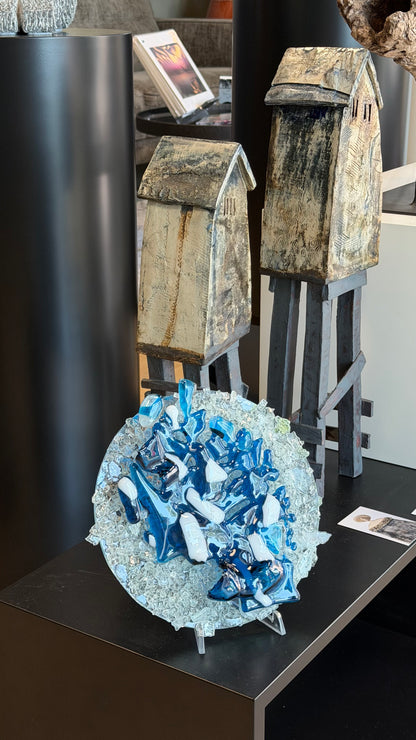Blue and white Glass