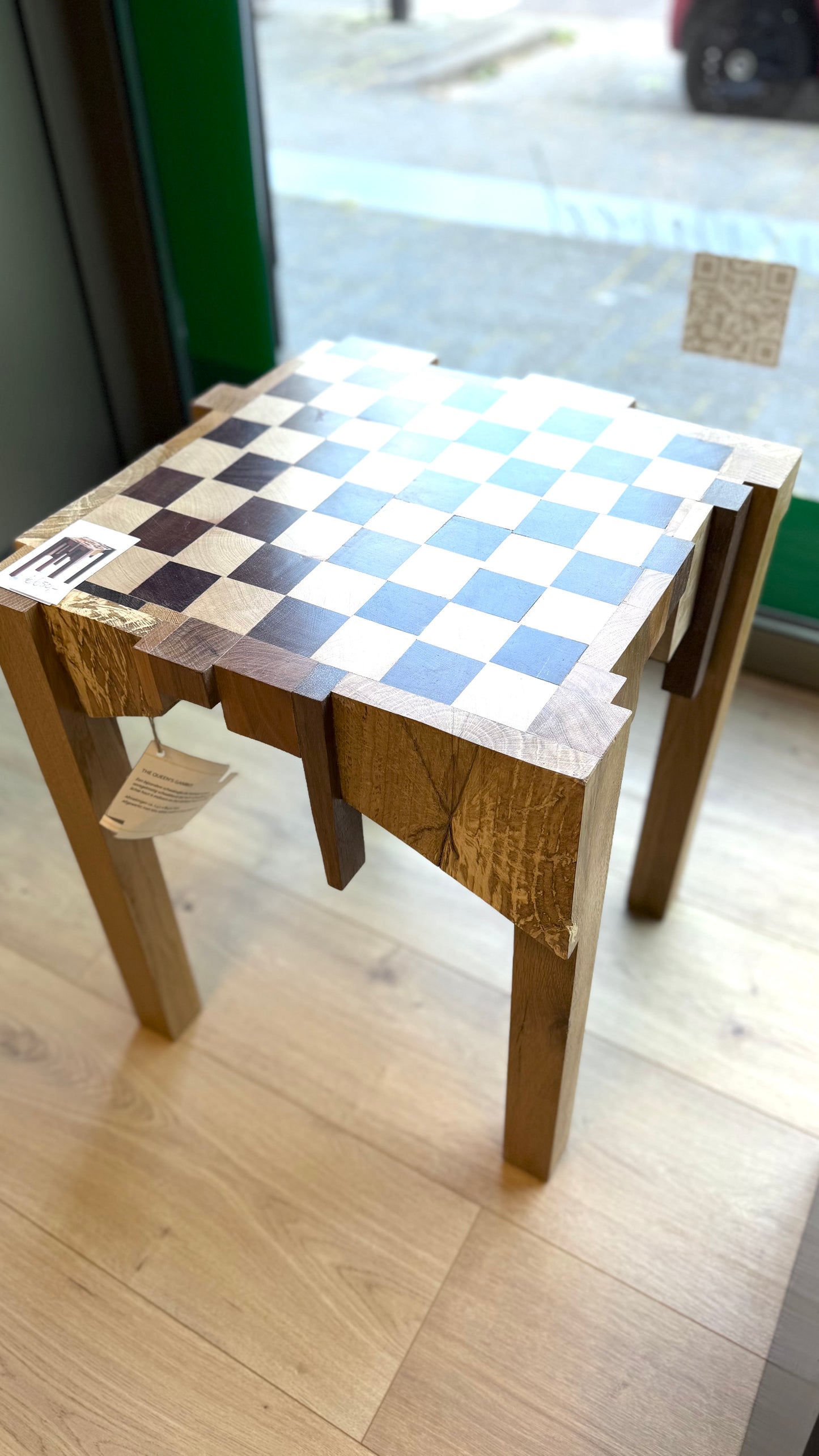 Houten schaak tafel